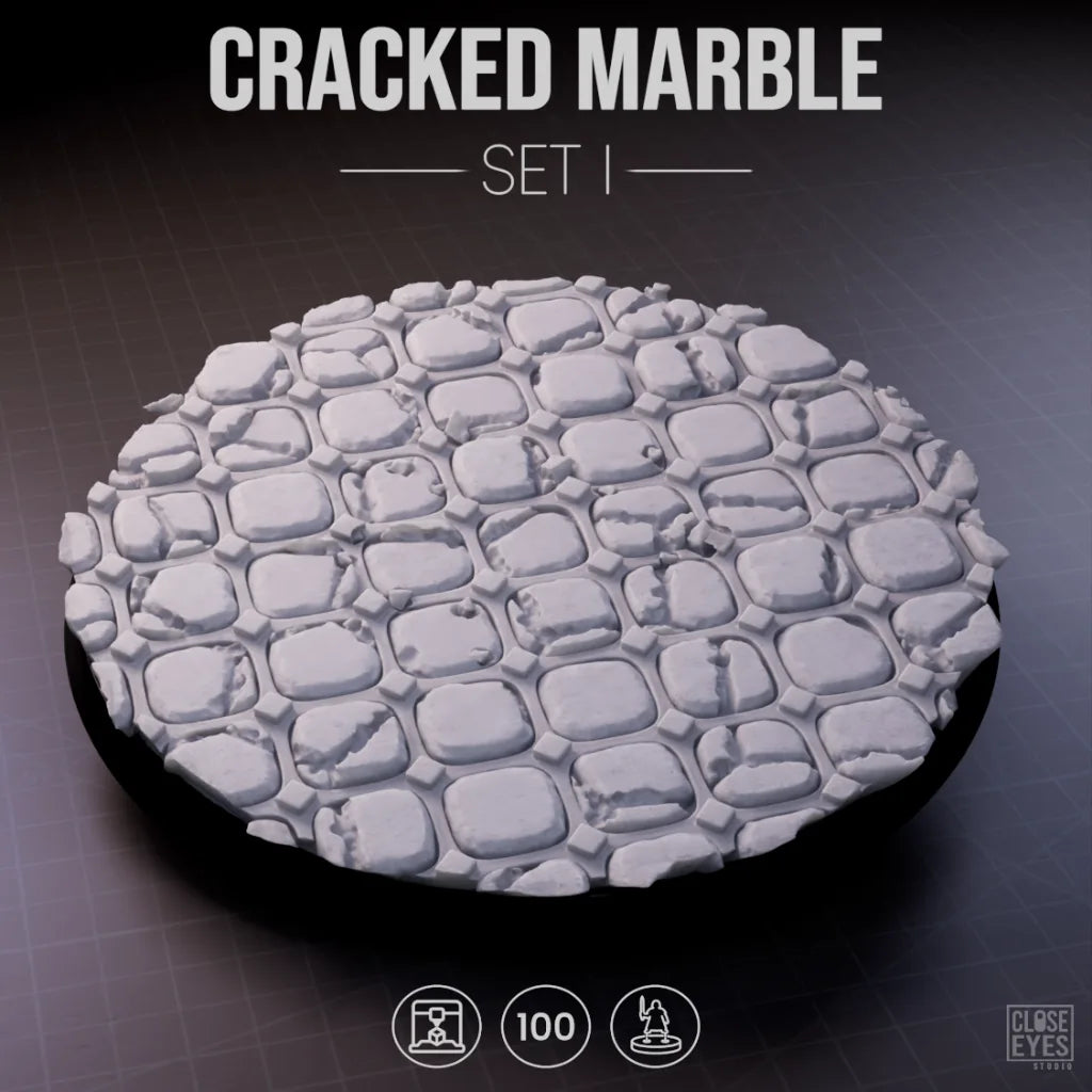 Sacred Stone Cracked Marble Round 100mm Set I