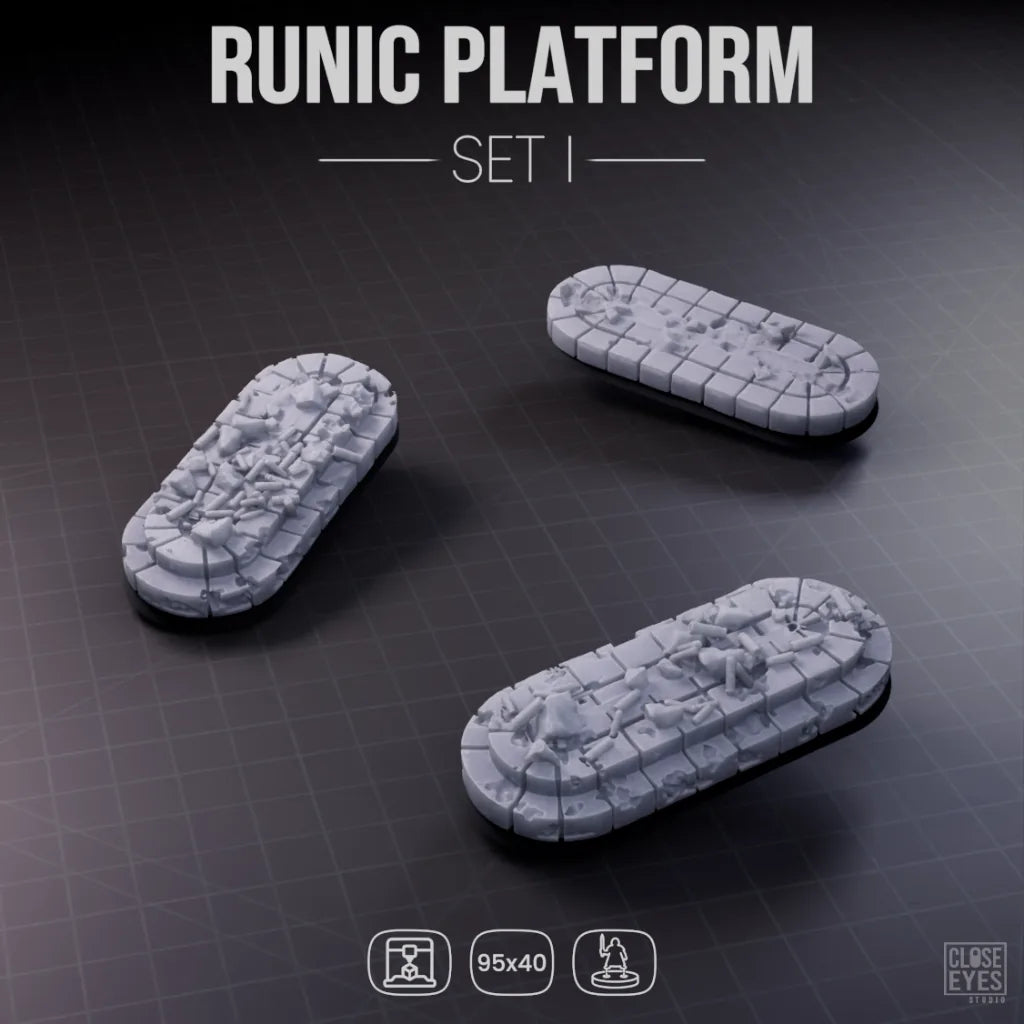 Sacred Stone Runic Platform Elongated 95x40mm Set I