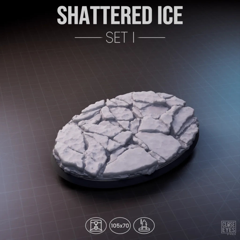 Snow And Ice Shattered Ice Oval 105x70mm Set I