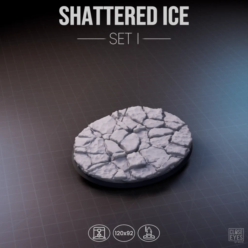 Snow And Ice Shattered Ice Oval 120x92mm Set I