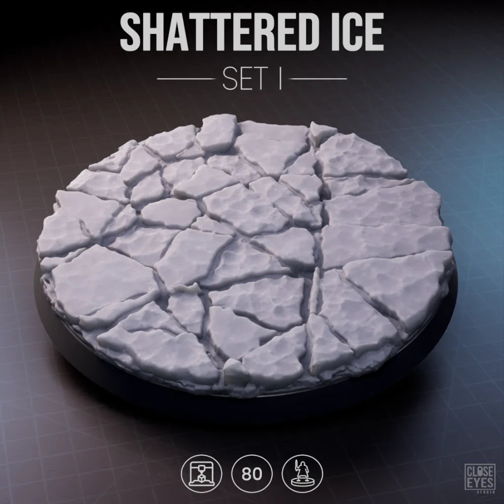Snow And Ice Shattered Ice Round 80mm Set I