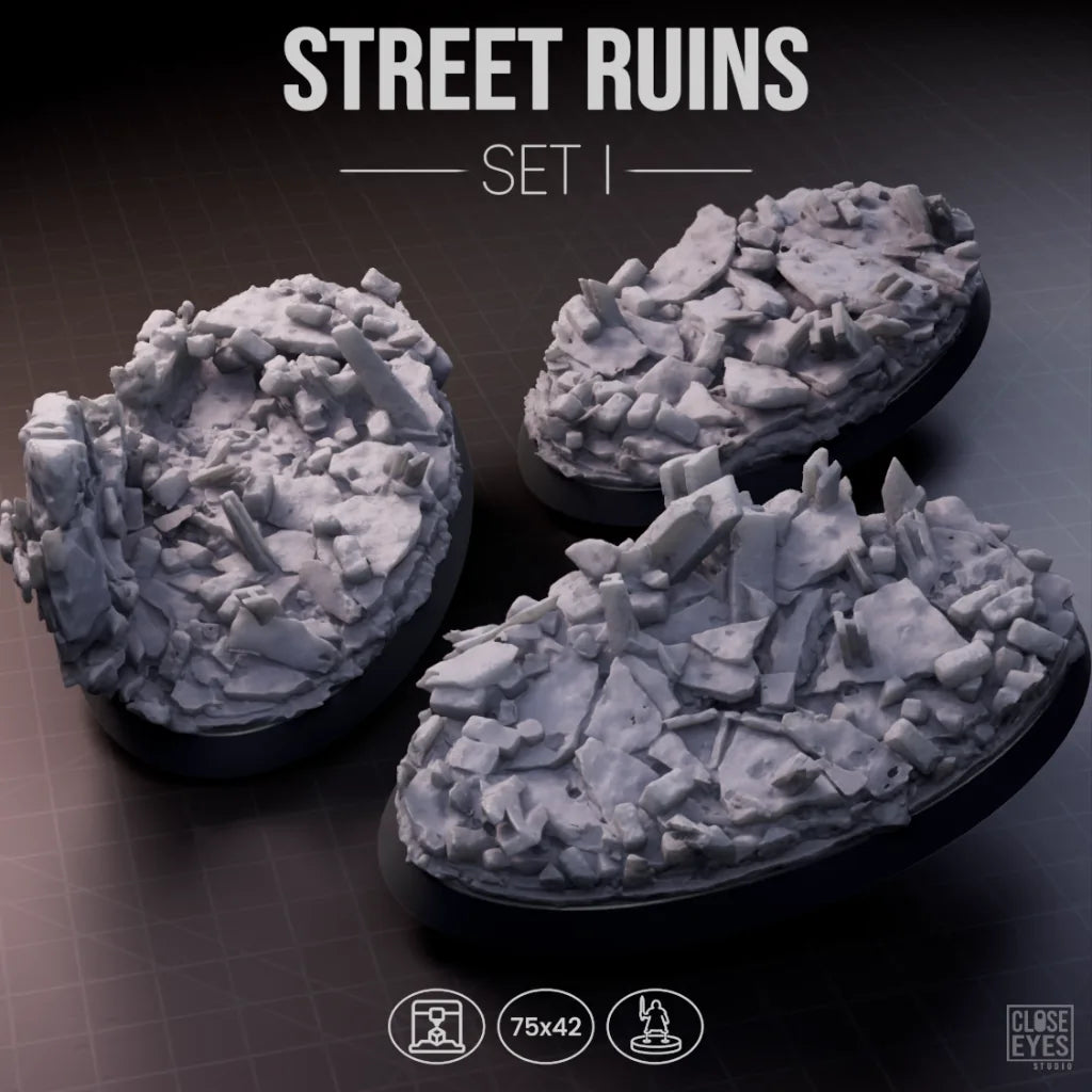Urban Ruins Street Ruins Oval 75x42mm Set I