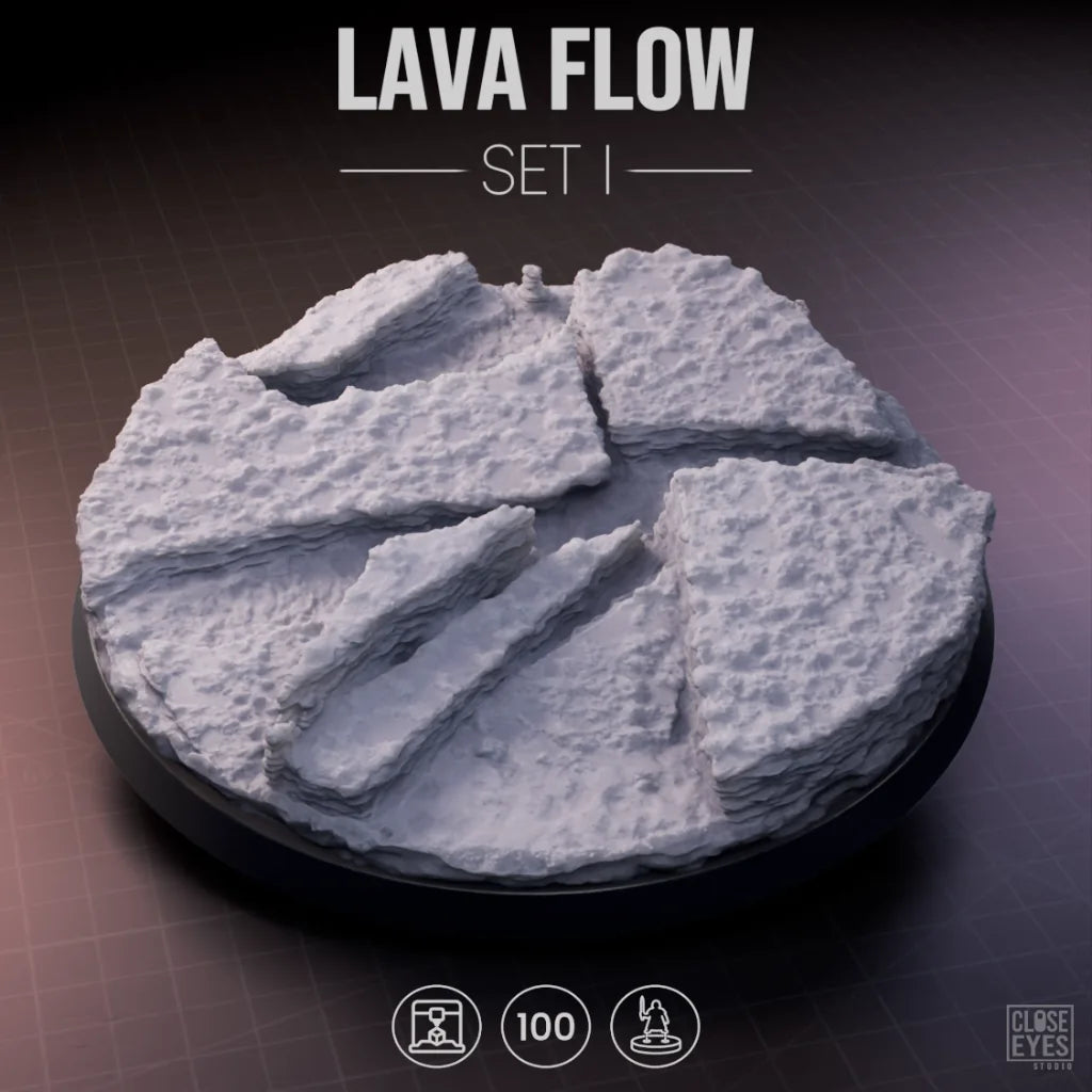 Volcanic Lava Flow Round 100mm Set I