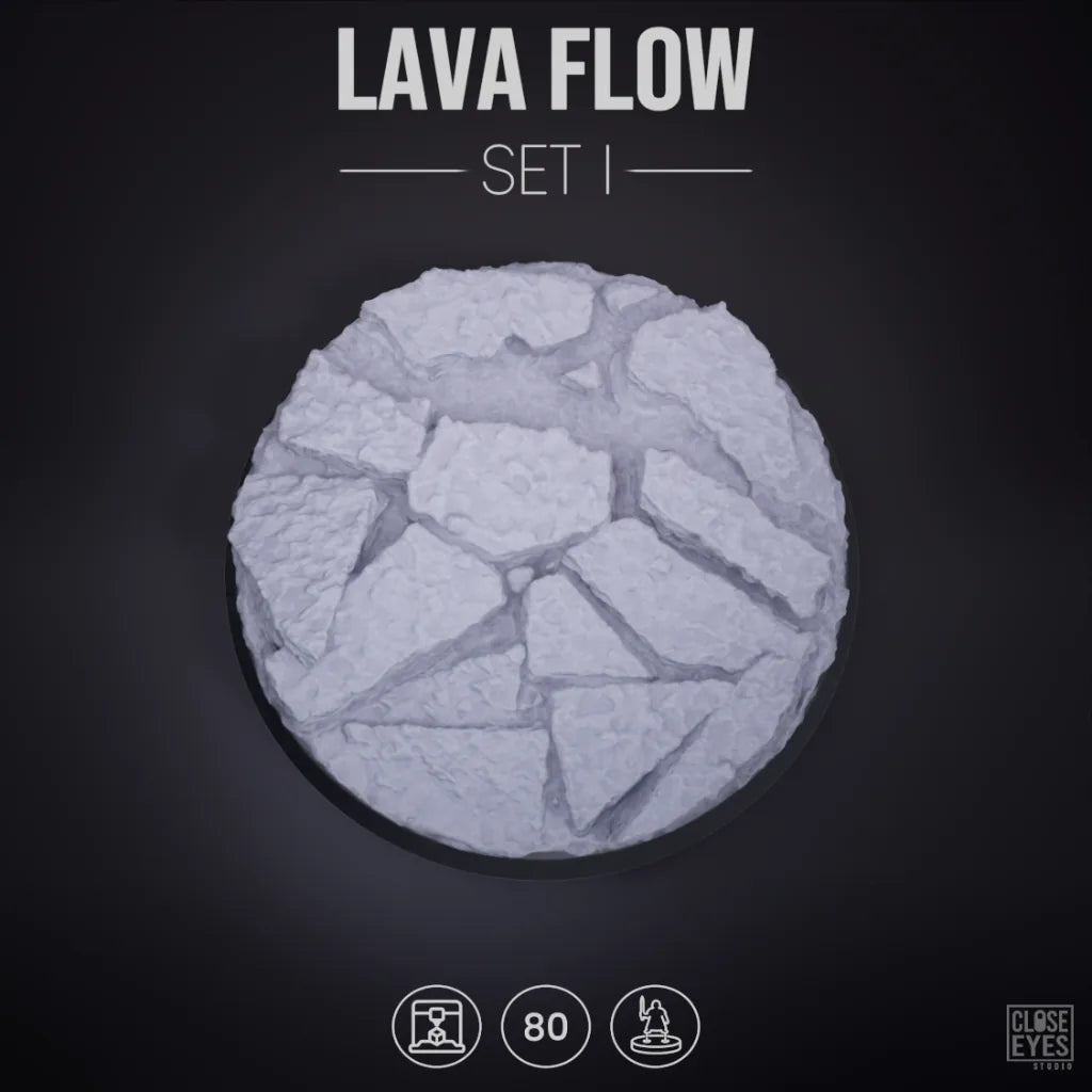 Volcanic Lava Flow Round 80mm Set I