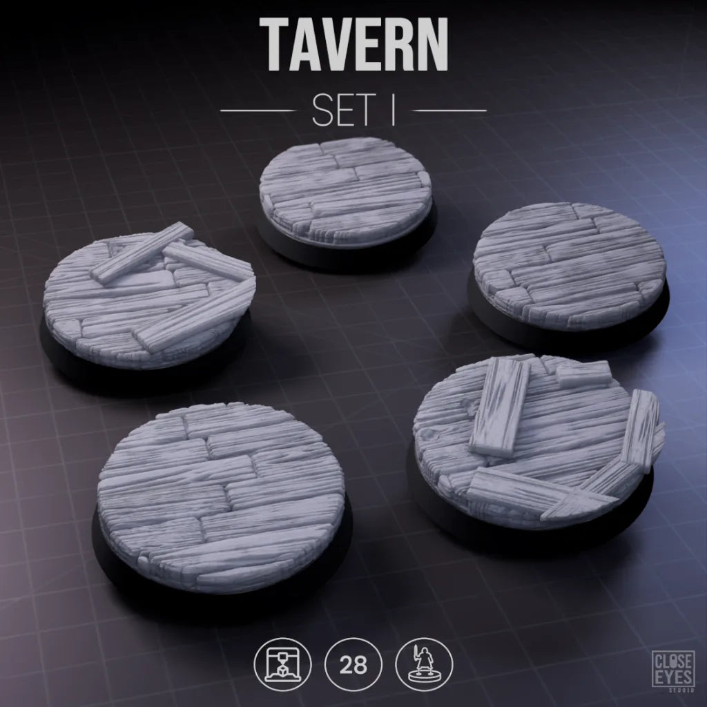 Wooden Structures Tavern Round 28mm Set I