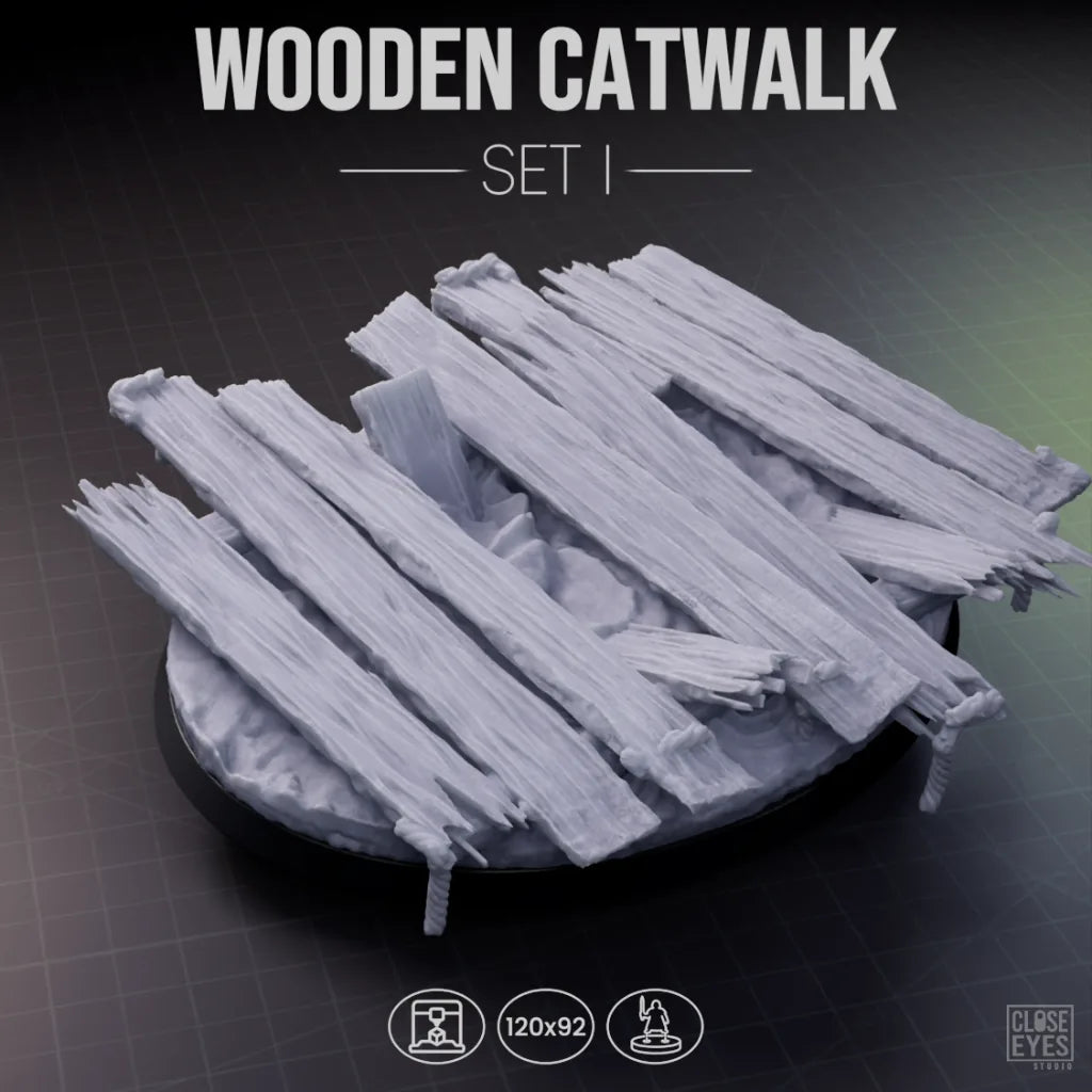 Wooden Structures Wooden Catwalk Oval 120x92mm Set I