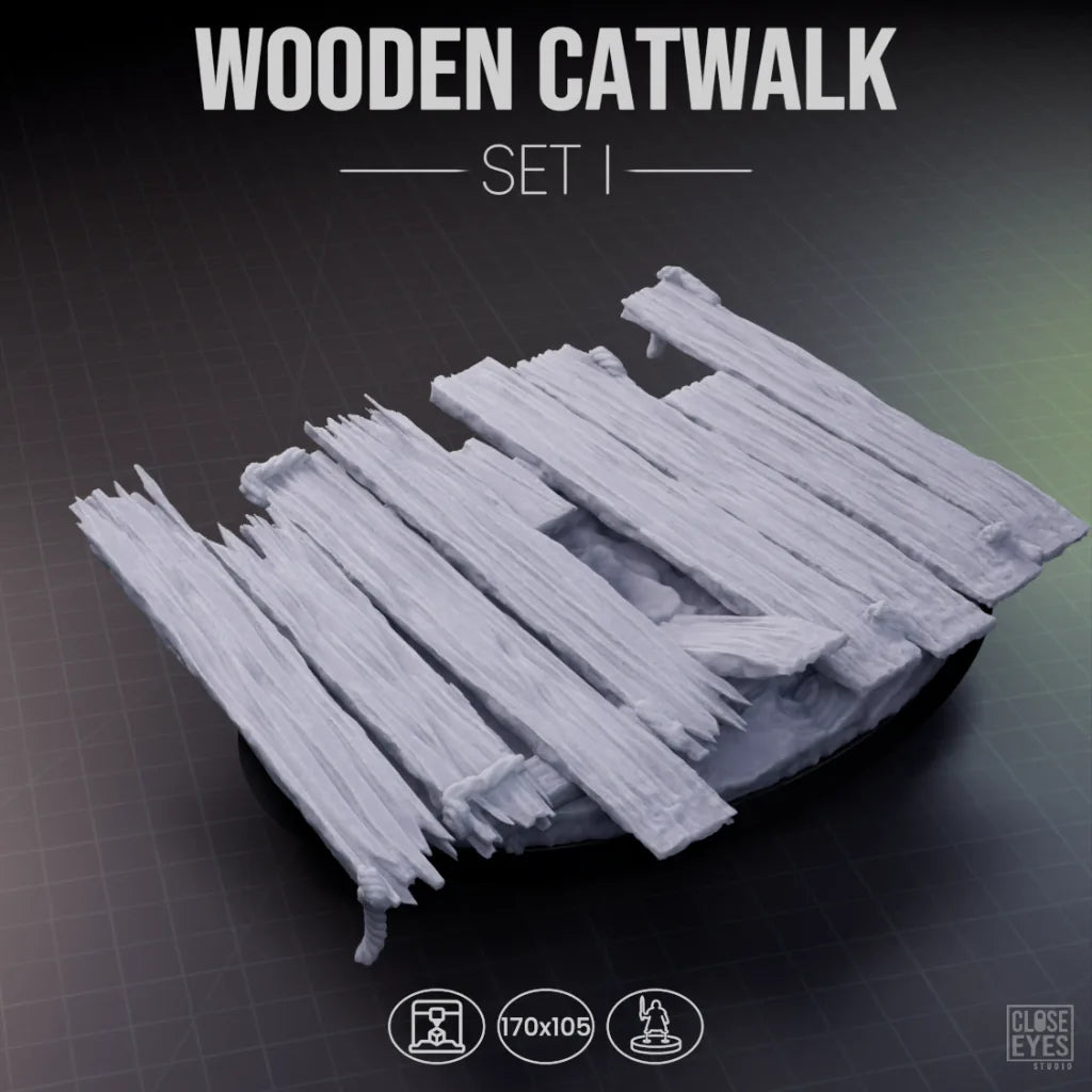 Wooden Structures Wooden Catwalk Oval 170x105mm Set I