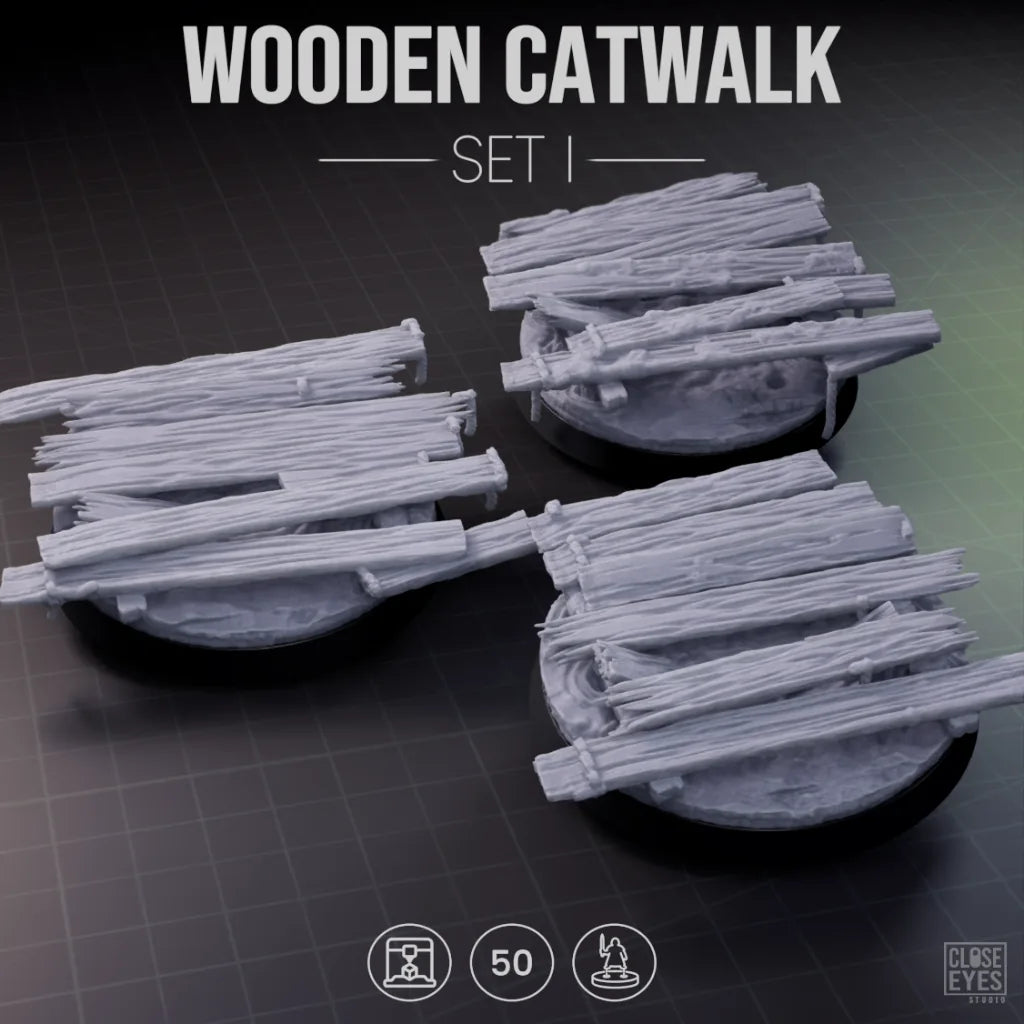 Wooden Structures Wooden Catwalk Round 50mm Set I