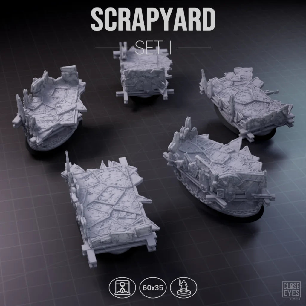 Industrial Scrapyard Oval 60x35mm Set I