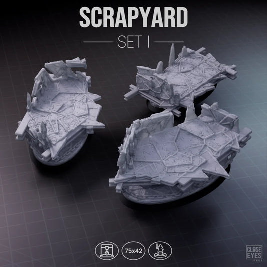 Industrial Scrapyard Oval 75x42mm Set I