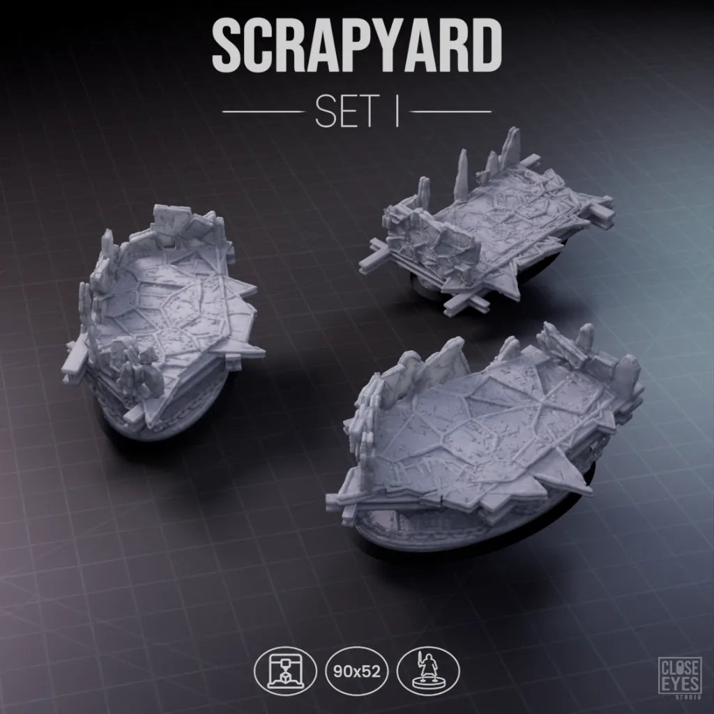 Industrial Scrapyard Oval 90x52mm Set I