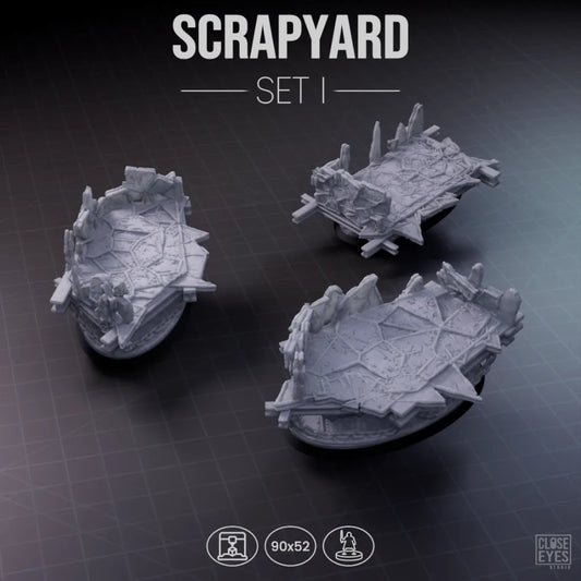 Industrial Scrapyard Oval 90x52mm Set I