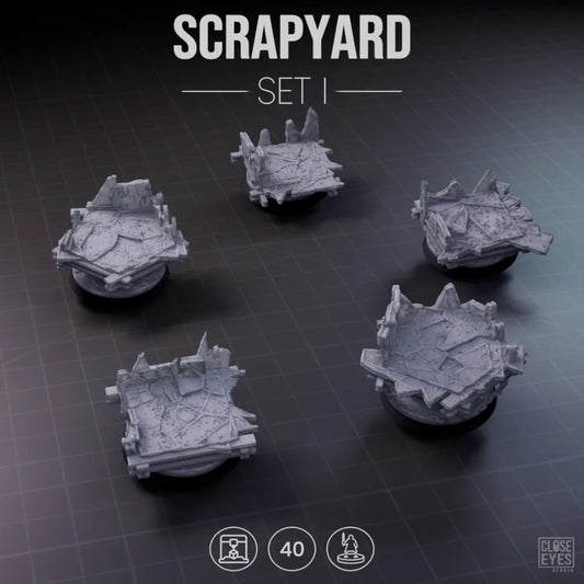 Industrial Scrapyard Round 40mm Set I