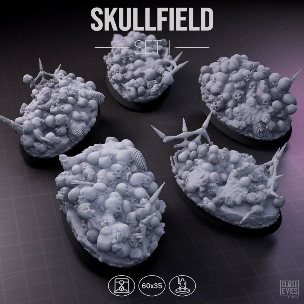 Ossuary Skullfield Oval 60x35mm Set I
