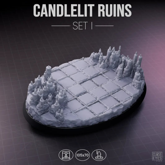 Sacred Stone Candlelit Sanctum Oval 105x70mm Set I