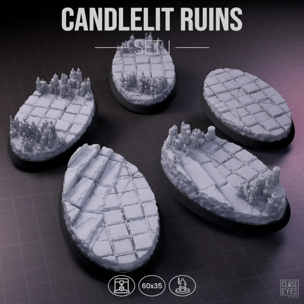 Sacred Stone Candlelit Sanctum Oval 60x35mm Set I