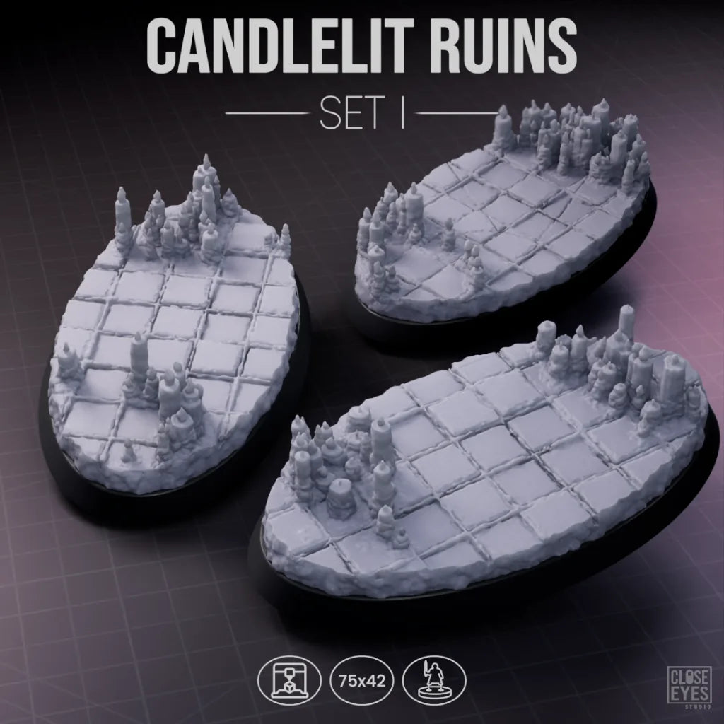 Sacred Stone Candlelit Sanctum Oval 75x42mm Set I