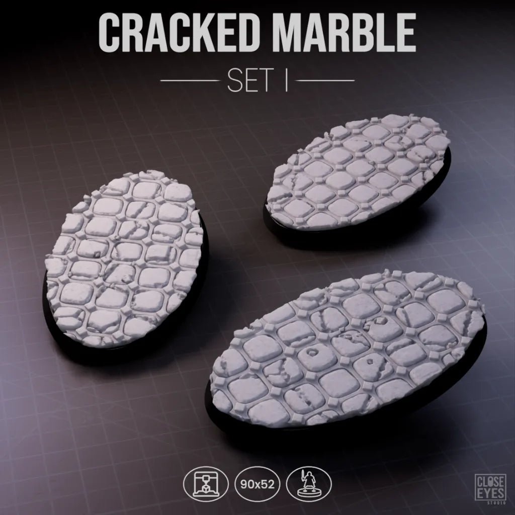 Sacred Stone Cracked Marble Oval 90x52mm Set I