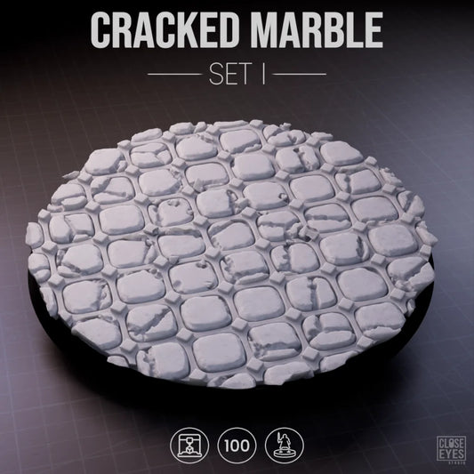 Sacred Stone Cracked Marble Round 100mm Set I