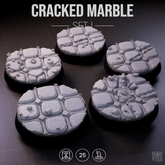 Sacred Stone Cracked Marble Round 25mm Set I