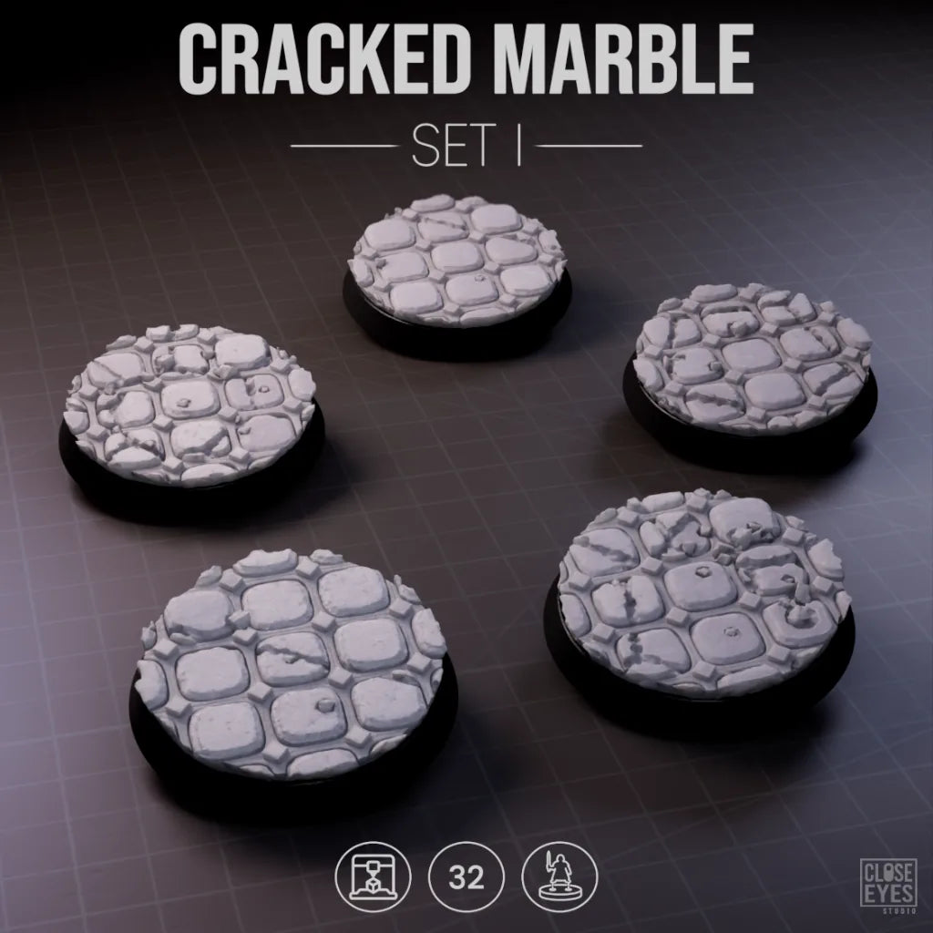 Sacred Stone Cracked Marble Round 32mm Set I