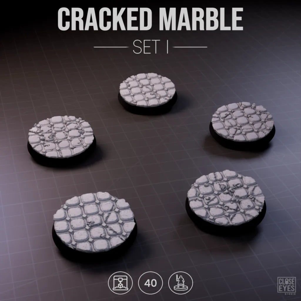 Sacred Stone Cracked Marble Round 40mm Set I