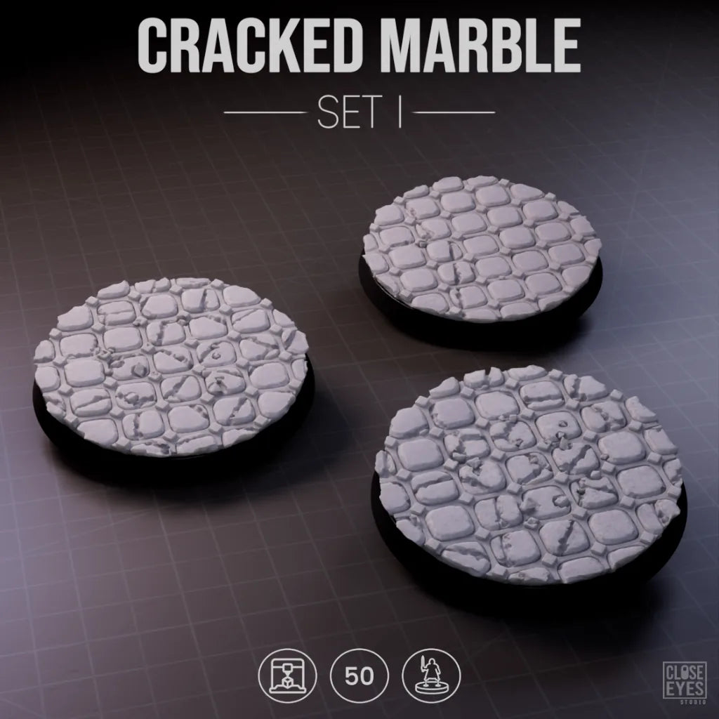 Sacred Stone Cracked Marble Round 50mm Set I