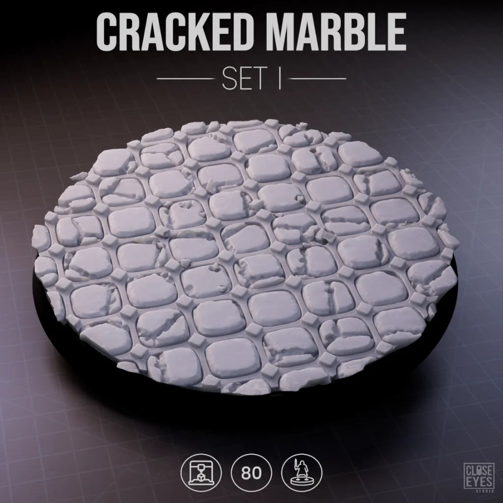 Sacred Stone Cracked Marble Round 80mm Set I
