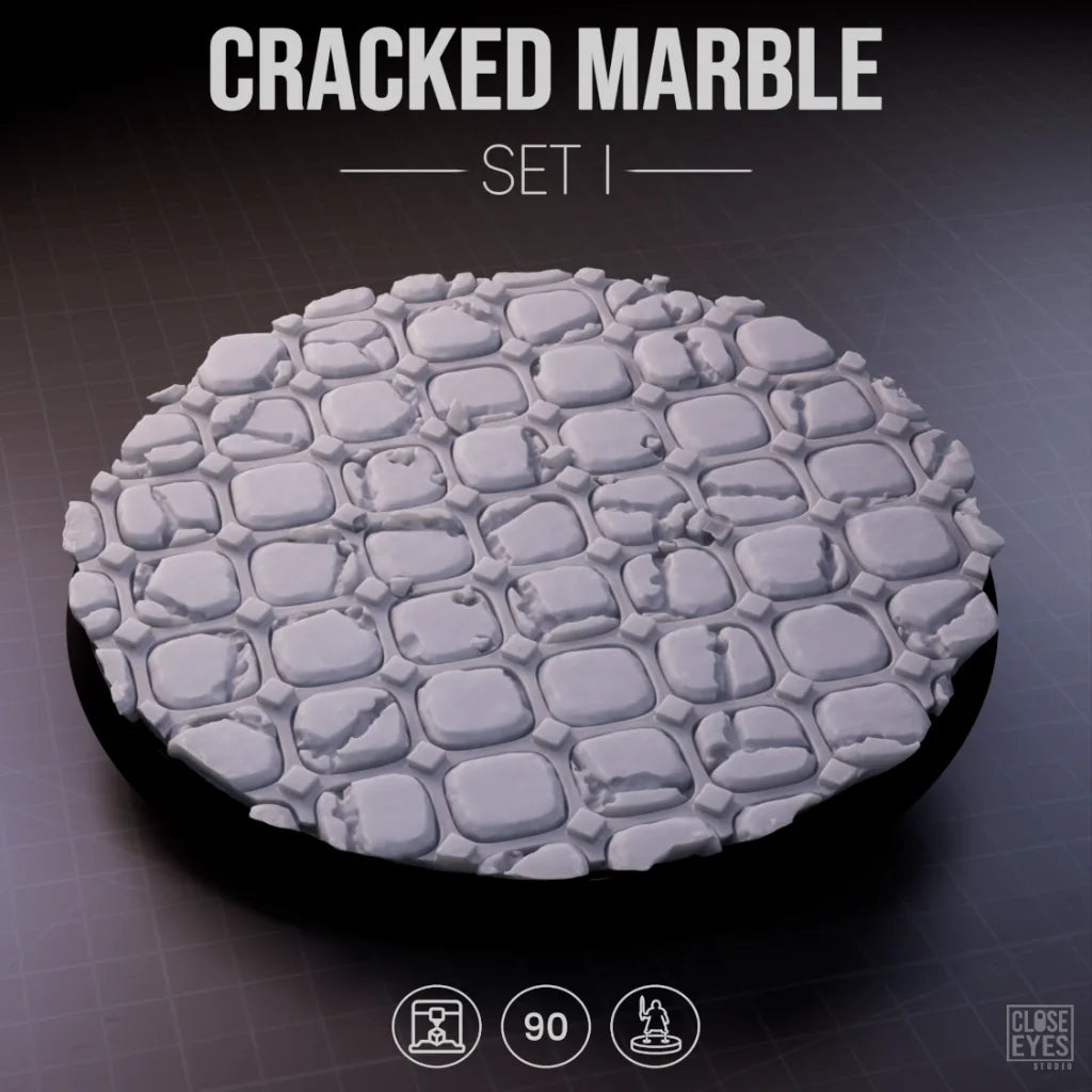 Sacred Stone Cracked Marble Round 90mm Set I