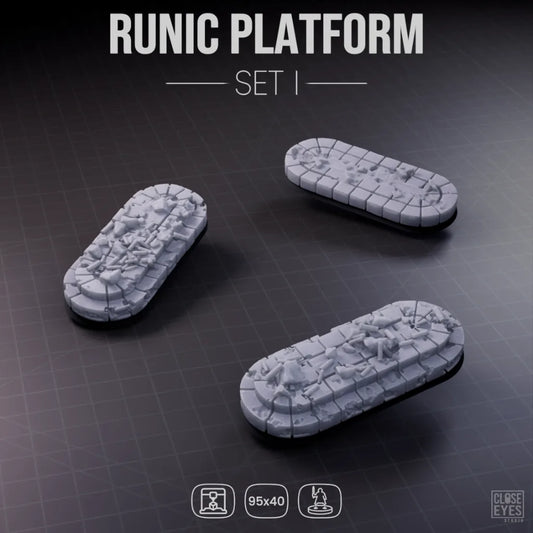 Sacred Stone Runic Platform Elongated 95x40mm Set I