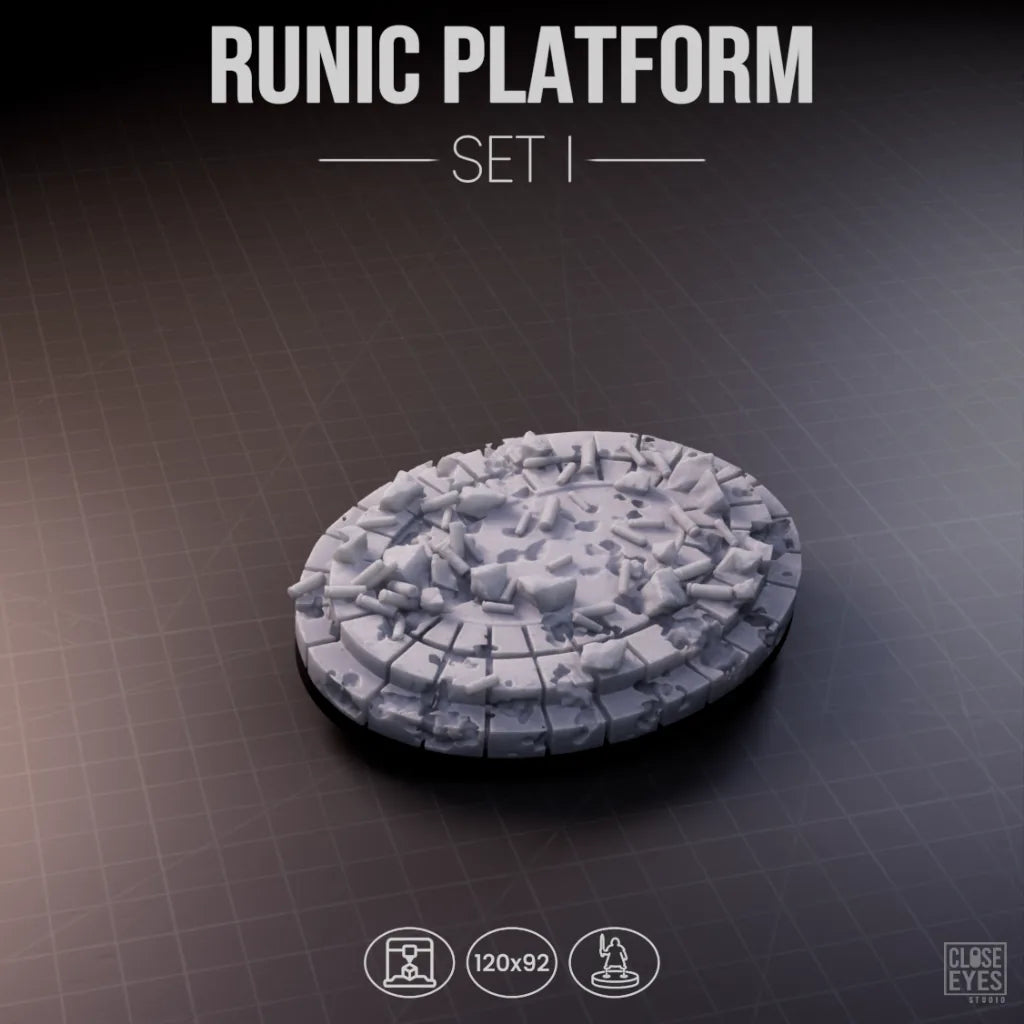 Sacred Stone Runic Platform Oval 120x92mm Set I