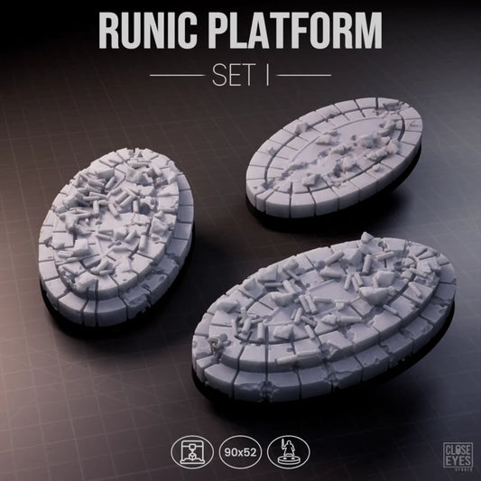 Sacred Stone Runic Platform Oval 90x52mm Set I