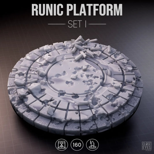 Sacred Stone Runic Platform Round 160mm Set I