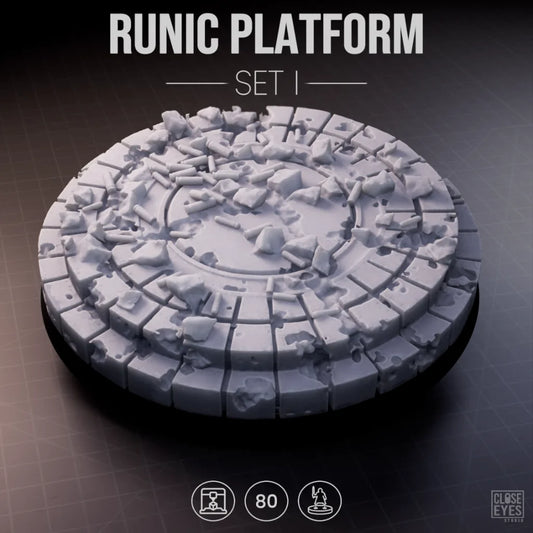 Sacred Stone Runic Platform Round 80mm Set I
