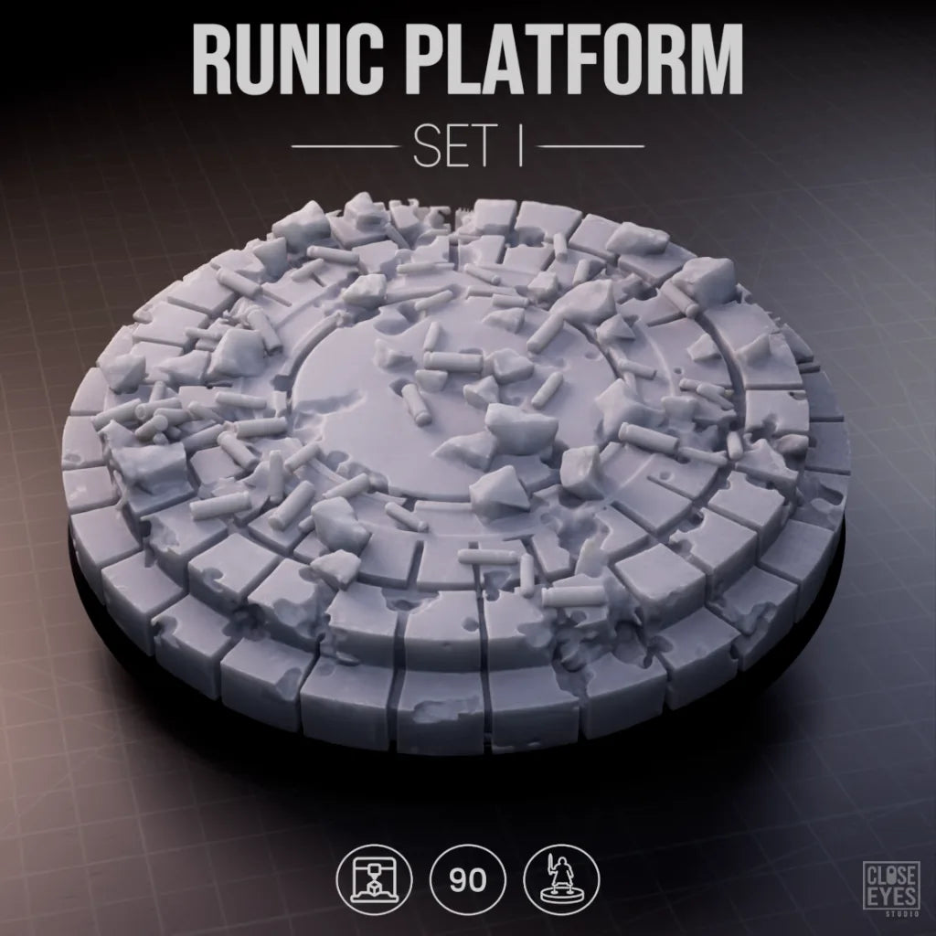 Sacred Stone Runic Platform Round 90mm Set I