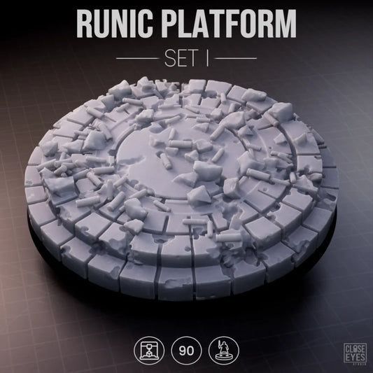 Sacred Stone Runic Platform Round 90mm Set I