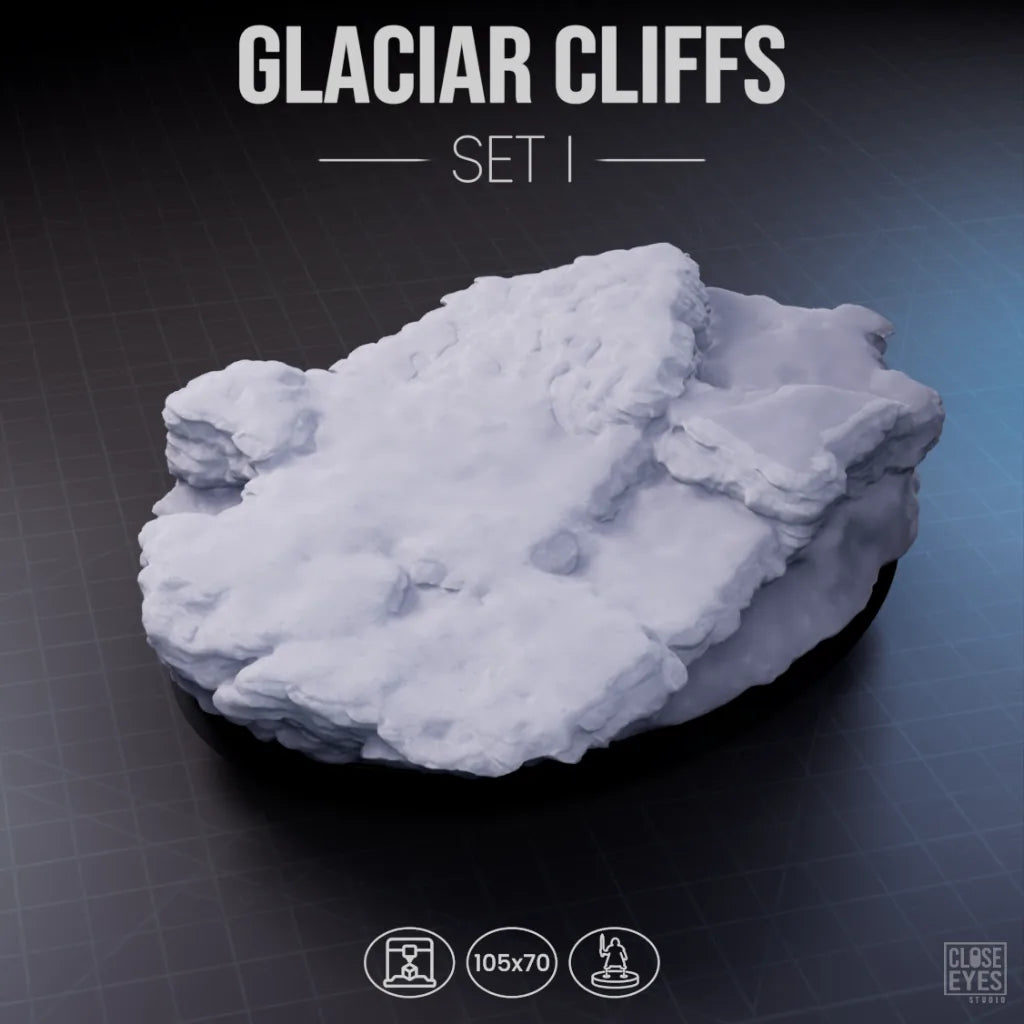 Snow And Ice Glacier Cliffs Oval 105x70mm Set I