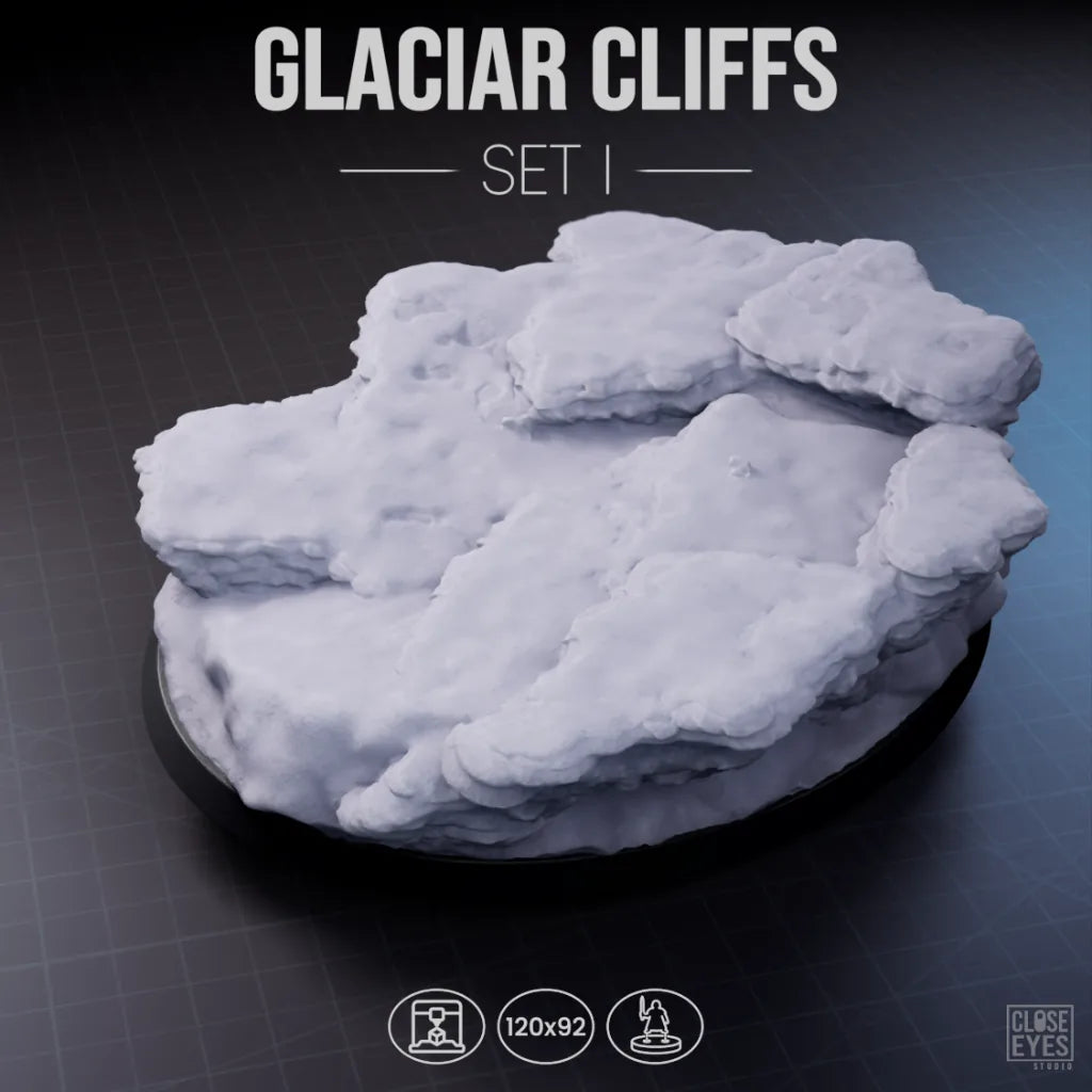Snow And Ice Glacier Cliffs Oval 120x92mm Set I