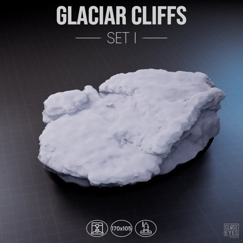 Snow And Ice Glacier Cliffs Oval 170x105mm Set I