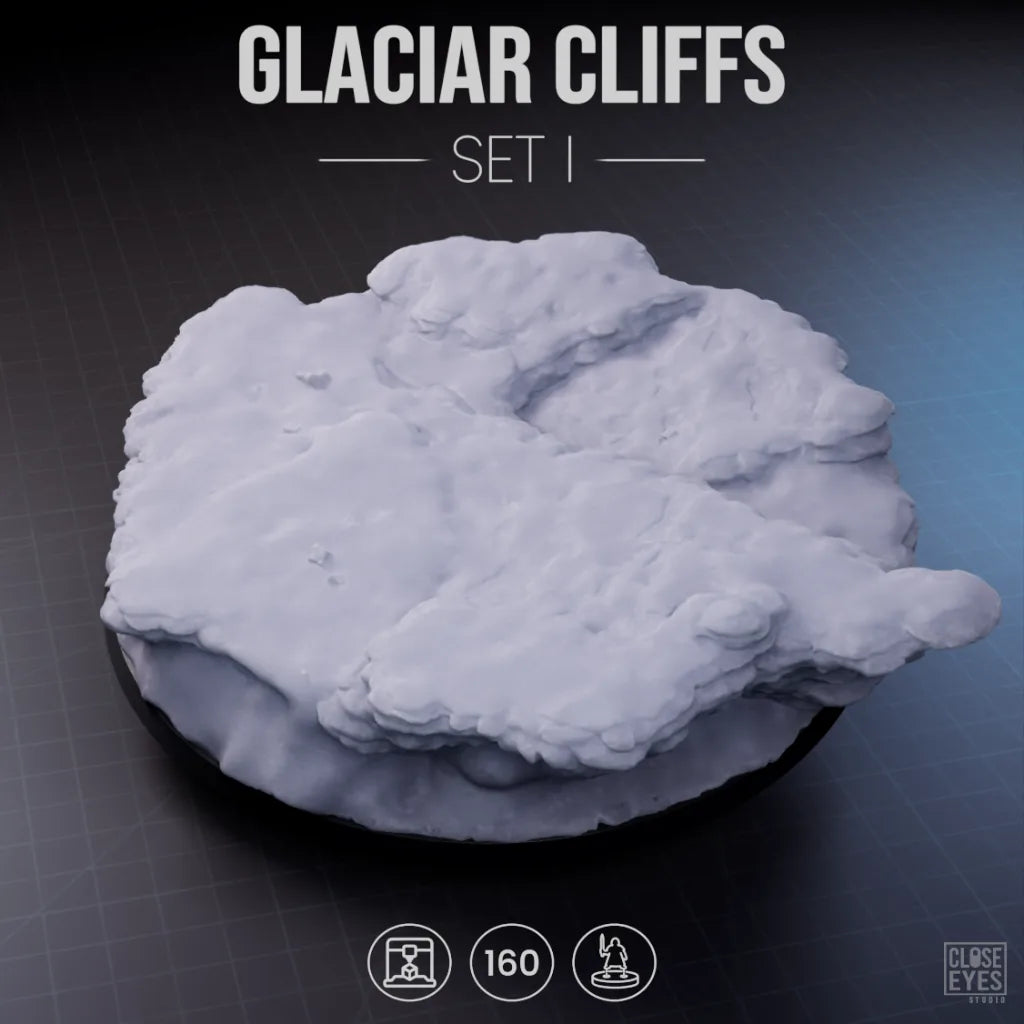 Snow And Ice Glacier Cliffs Round 160mm Set I