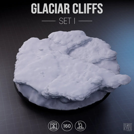 Snow And Ice Glacier Cliffs Round 160mm Set I