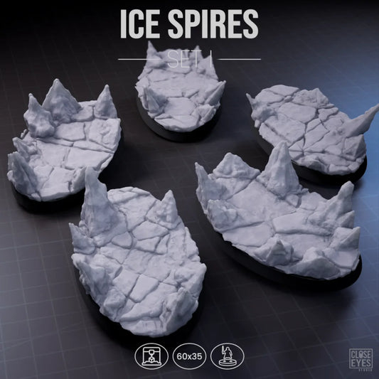 Snow And Ice Ice Spires Oval 60x35mm Set I