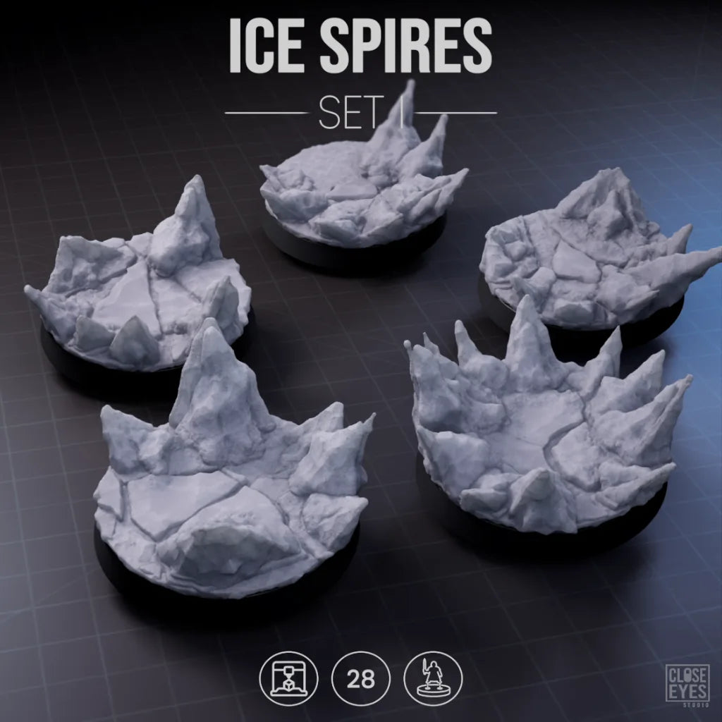 Snow And Ice Ice Spires Round 28mm Set I