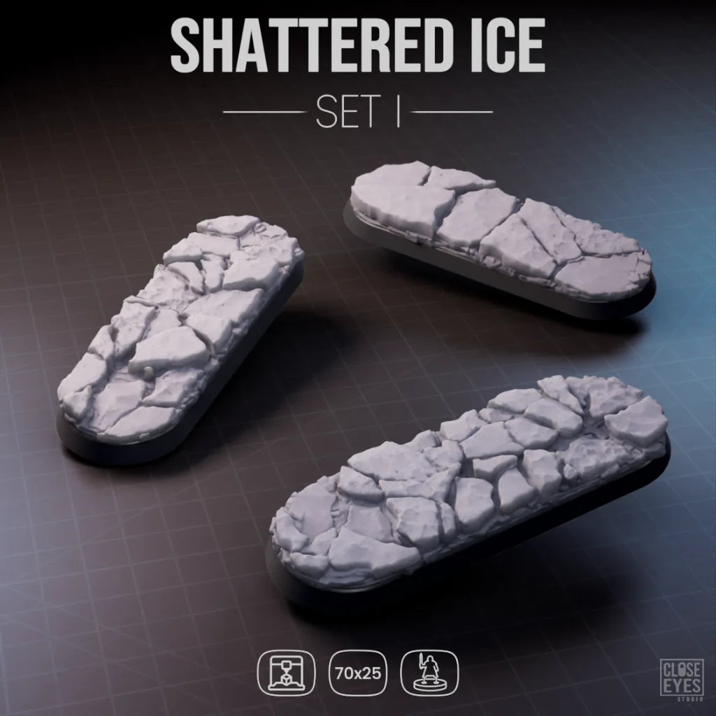 Snow And Ice Shattered Ice Elongated 70x25mm Set I