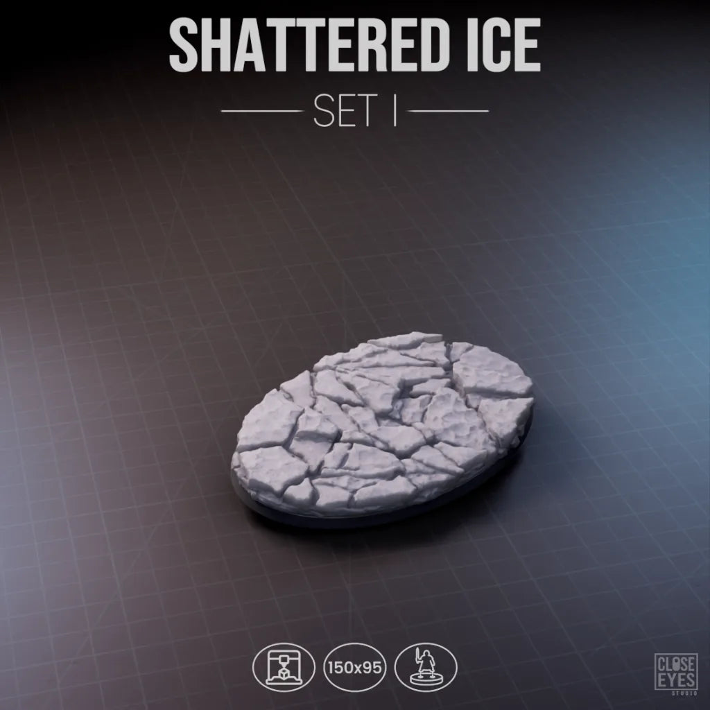 Snow And Ice Shattered Ice Oval 150x95mm Set I