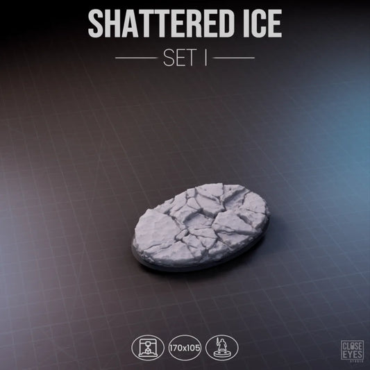 Snow And Ice Shattered Ice Oval 170x105mm Set I