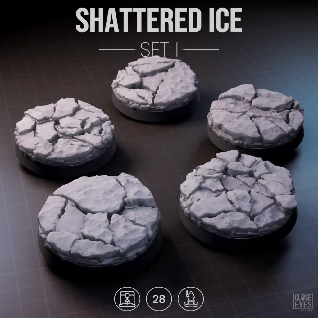 Snow And Ice Shattered Ice Round 28mm Set I