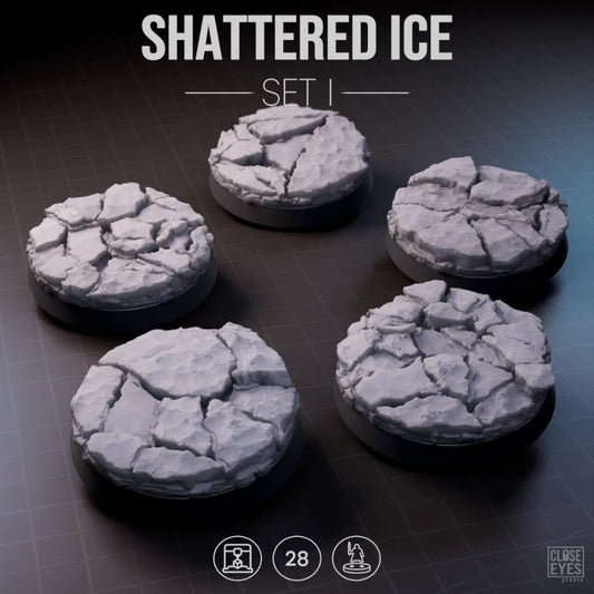 Snow And Ice Shattered Ice Round 28mm Set I