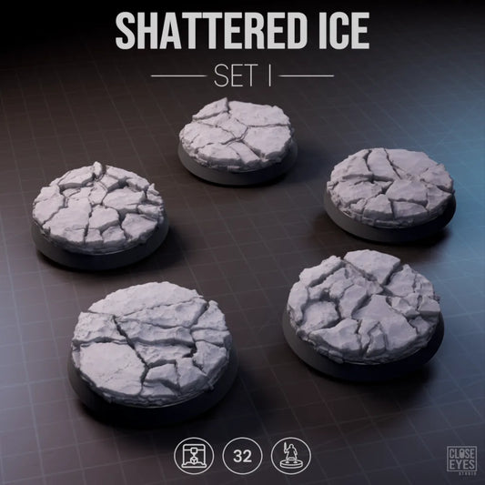 Snow And Ice Shattered Ice Round 32mm Set I