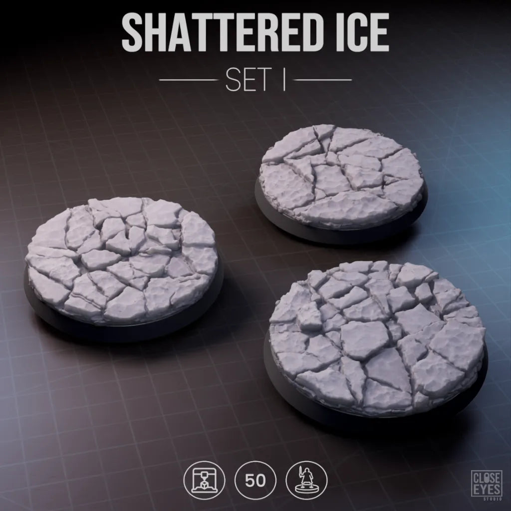 Snow And Ice Shattered Ice Round 50mm Set I